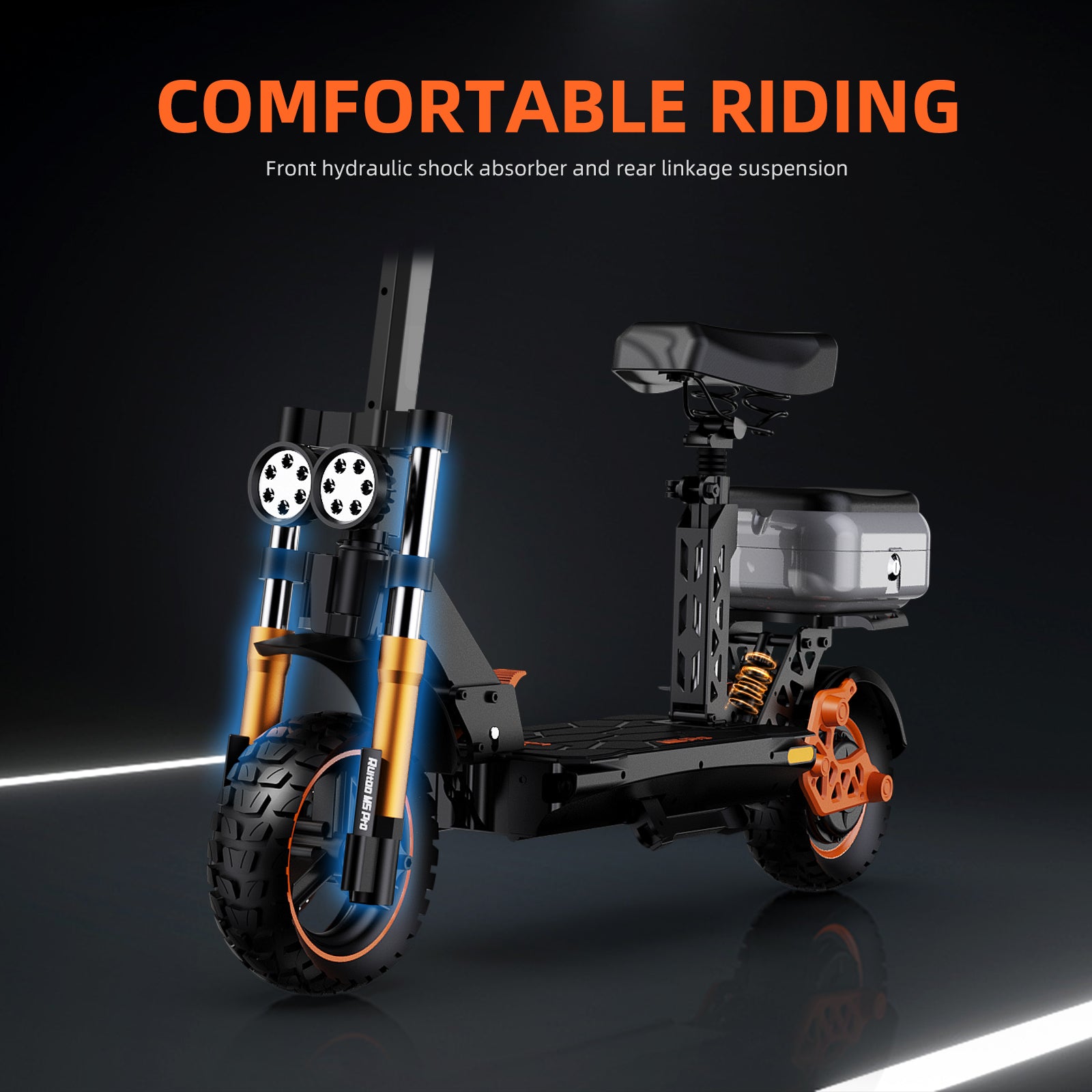 Glidezone M5 Pro Foldable All-Terrain Electric Scooter for Adults, 1600W Rear Motor, 998Wh Lithium Battery